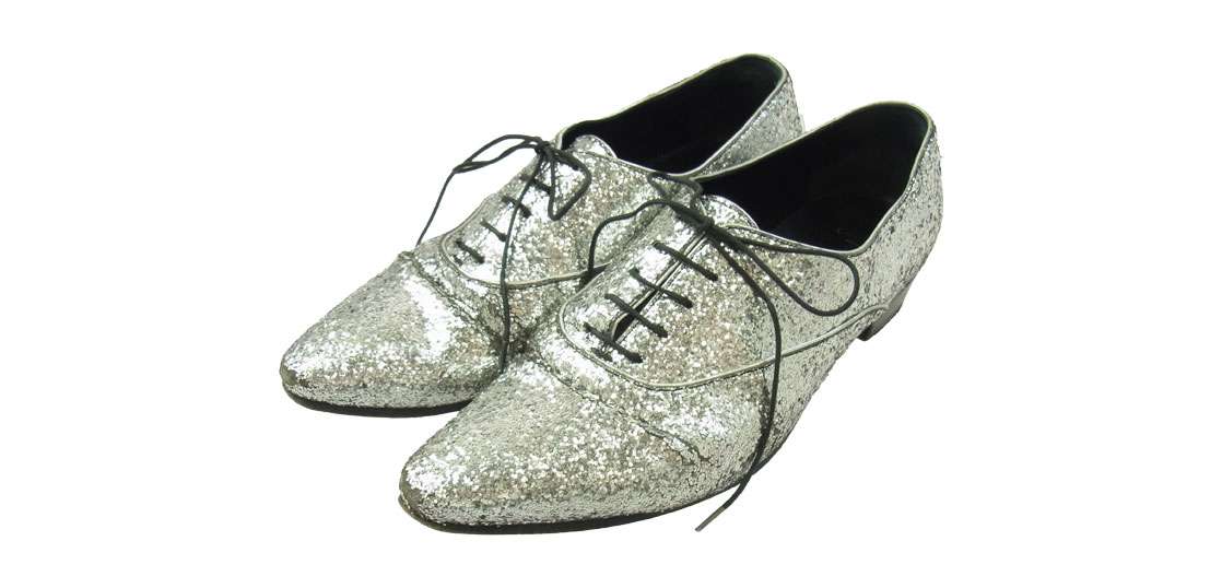 セリーヌ SA0199 グリッター ラメ ポインテッドトゥ レースアップ