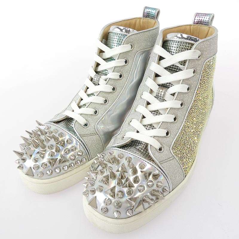 クリスチャンルブタン クリスタル ラインストーン スパンコール スタッズ ハイカットスニーカー 買取実績 画像