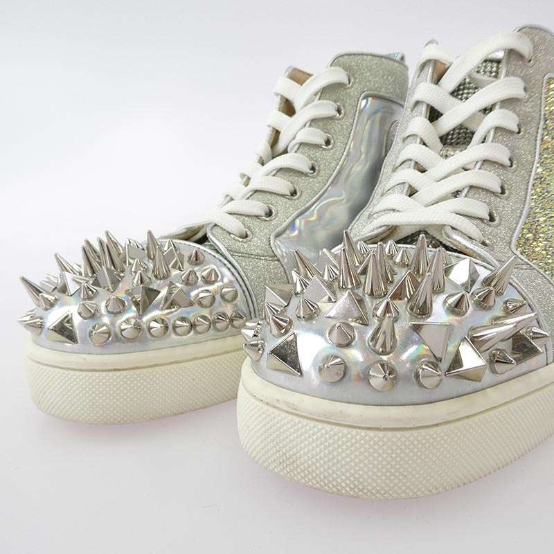 クリスチャンルブタン クリスタル ラインストーン スパンコール スタッズ ハイカットスニーカー 買取実績 画像