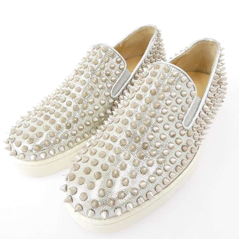 クリスチャンルブタン シルバー スタッズ スリッポン スニーカー 買取実績 画像