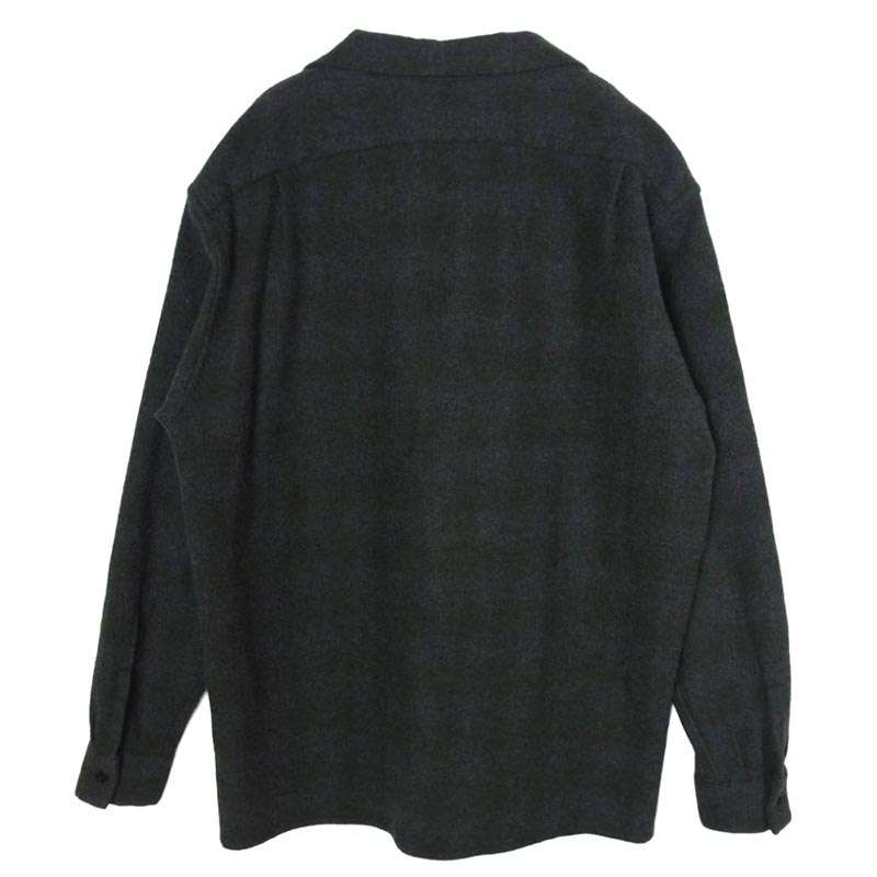 コモリ 20AW S03-02008 カシミヤ混ウール チェック オープンカラー シャツ 買取実績 画像