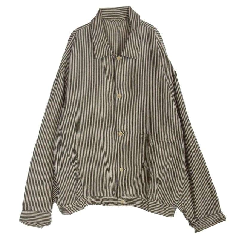 コモリ 22SS V01-01023 ストライプ ブルゾン シャツジャケット 買取実績 画像