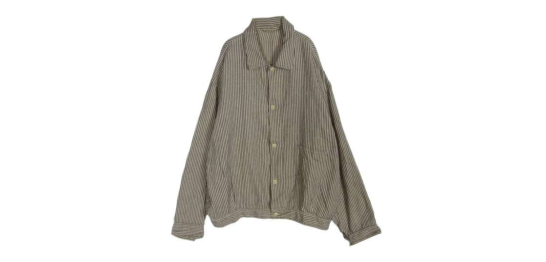 コモリ 22SS V01-01023 ストライプ ブルゾン シャツジャケット 買取実績