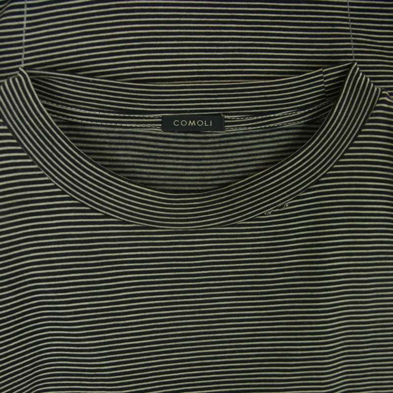 コモリ 24SS Z01-05023 ボーダー サマーウール 半袖 Tシャツ