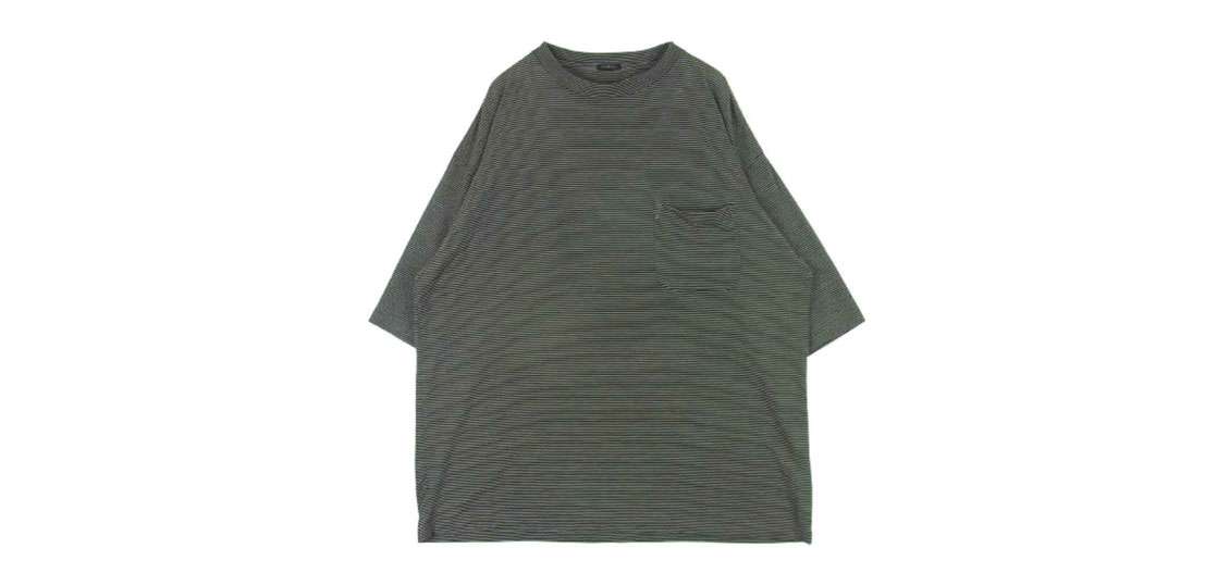 コモリ 24SS Z01-05023 ボーダー サマーウール 半袖 Tシャツ