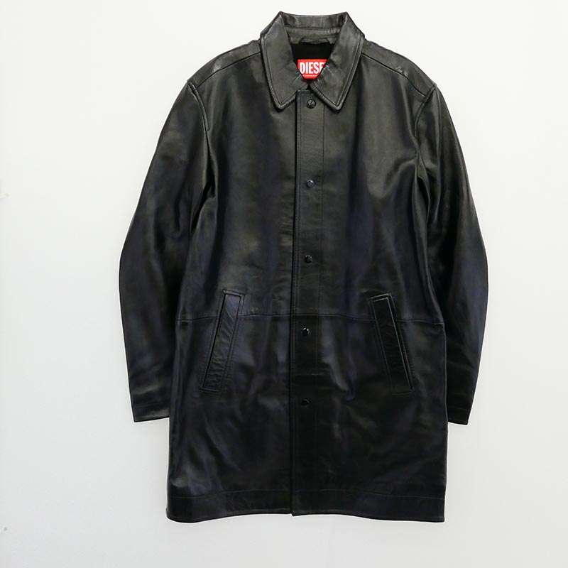 ディーゼル A14125 24-25AW グレンマーティンス期 L-CORDIER ラムレザー ステンカラー コート 買取実績 画像