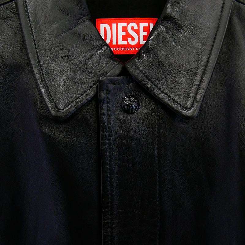 ディーゼル A14125 24-25AW グレンマーティンス期 L-CORDIER ラムレザー ステンカラー コート 買取実績 画像