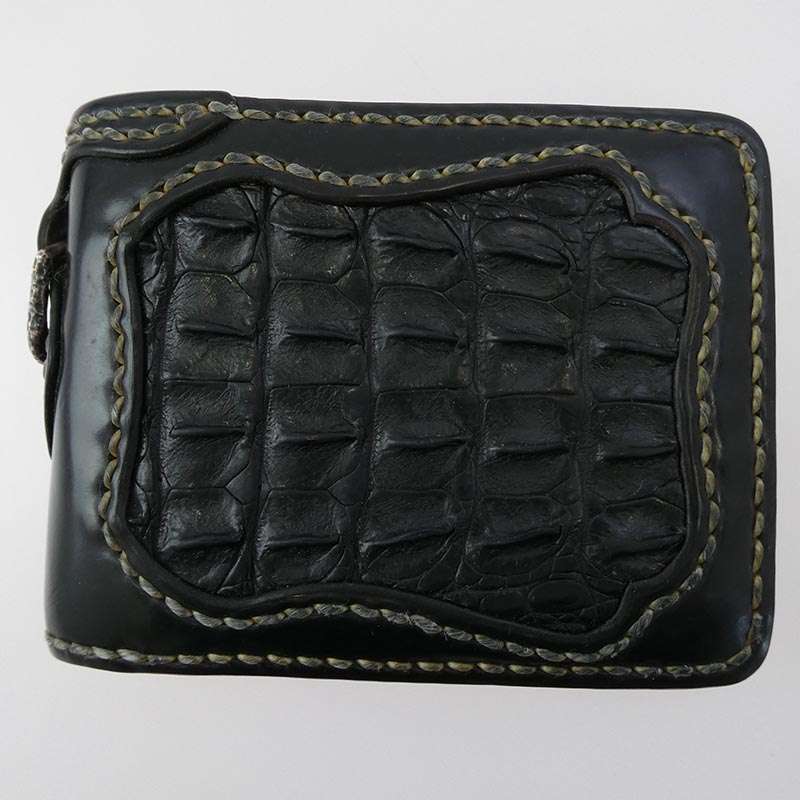フラットヘッド クロコダイル × コードバン ショート ウォレット 二つ折り 財布 買取実績