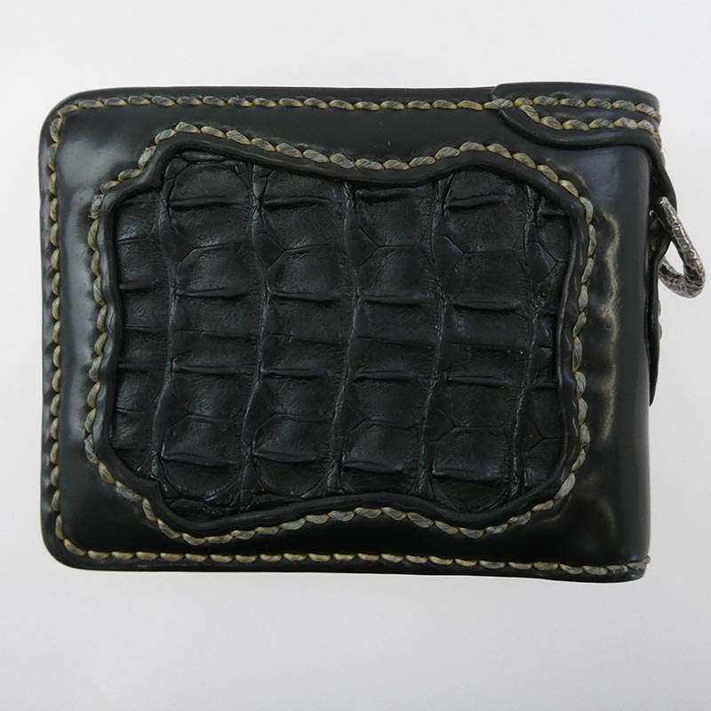 フラットヘッド クロコダイル × コードバン ショート ウォレット 二つ折り 財布 買取実績 画像