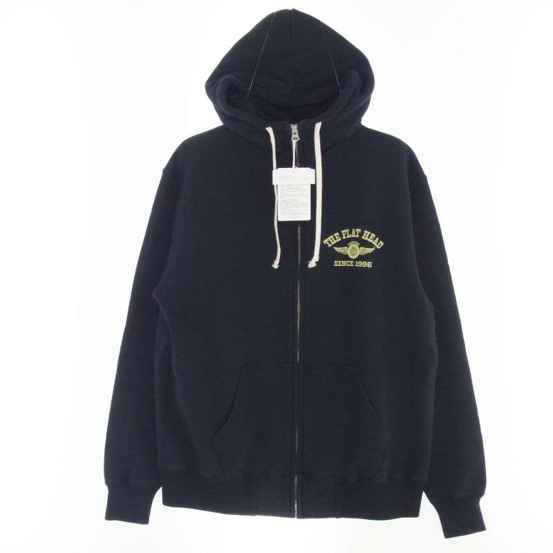 フラットヘッド FN-MHZP-001 HIGH NECK SWEAT PARKA FLYING WHEEL ハイネック スウェット ロゴ プリント フルジップ パーカー 買取実績 画像