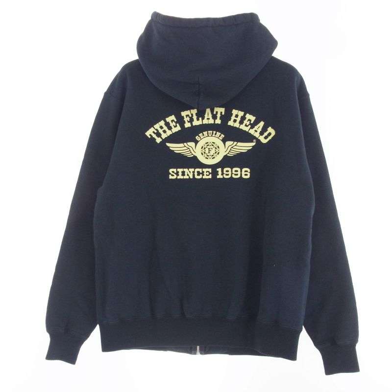フラットヘッド FN-MHZP-001 HIGH NECK SWEAT PARKA FLYING WHEEL ハイネック スウェット ロゴ プリント フルジップ パーカー 買取実績 画像