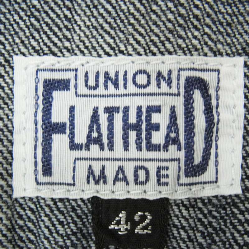 フラットヘッド FN-SDK-702S 10oz WABASH WORK SHORT SLEEVE SHIRT 10オンス デニム ウォバッシュ 半袖 ワークシャツ 尿素ボタン ドット抜染 買取実績 画像