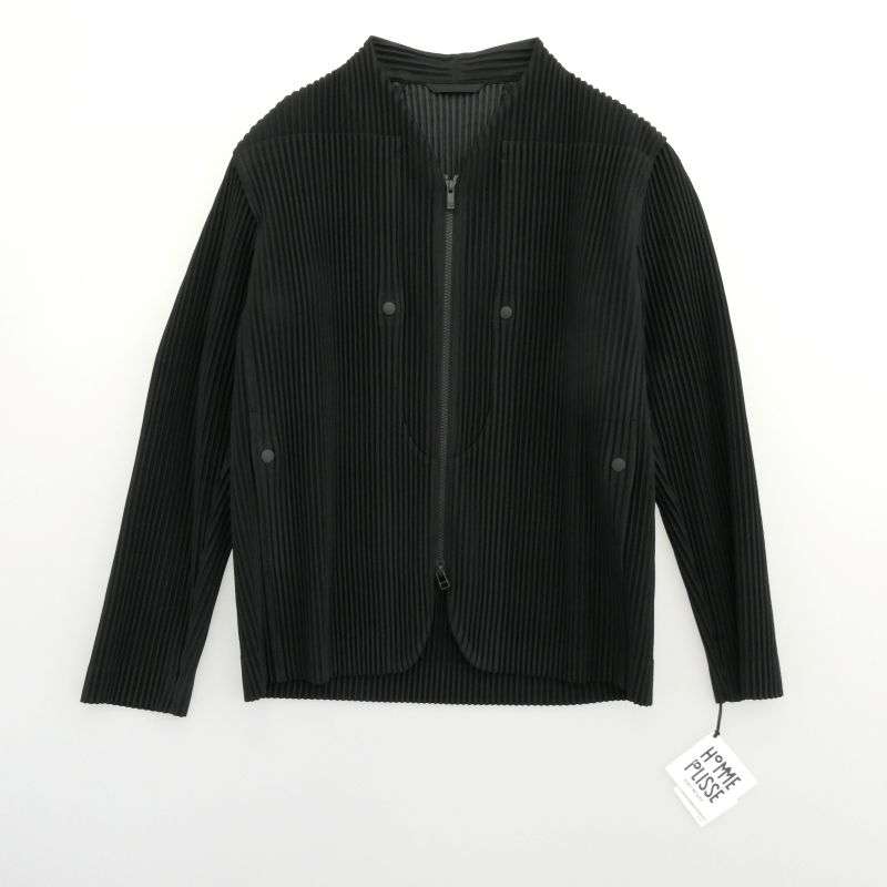 オム プリッセ イッセイミヤケ 25AW HP53-JC300 QUARRY プリーツ加工 ノーカラー ジップ カーディガン ブルゾン 買取実績 画像