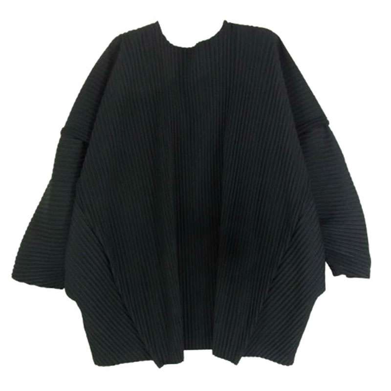 イッセイミヤケ HP41JK118 MONTHLY COLOR オムプリッセ オープンカラー プリーツ 七分袖 カットソー Tシャツ 買取実績 画像