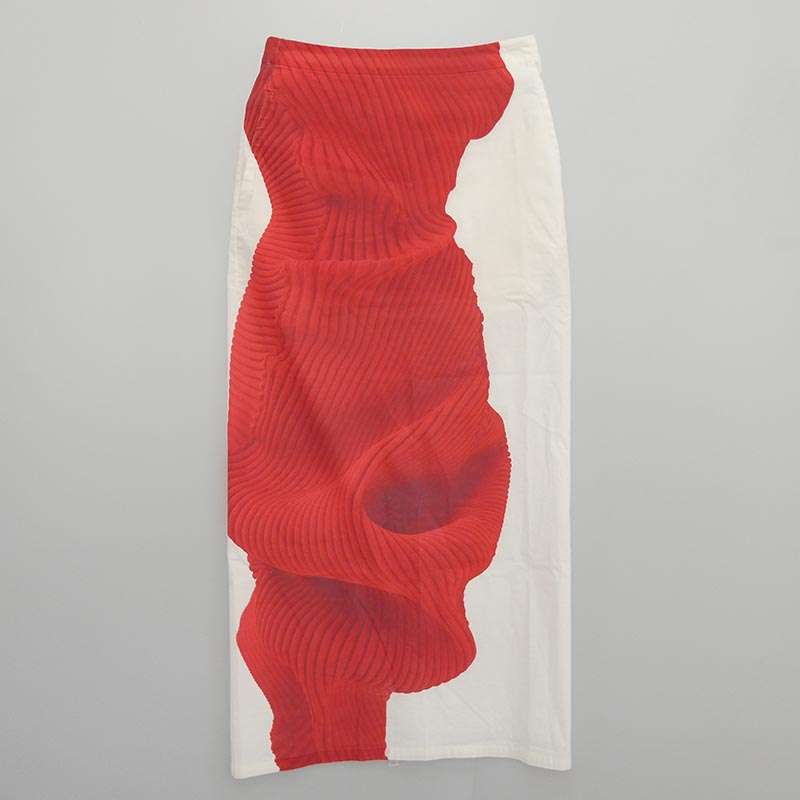 イッセイミヤケ IM53FG010 Knit As Represented ニット プリント スカート 買取実績 画像