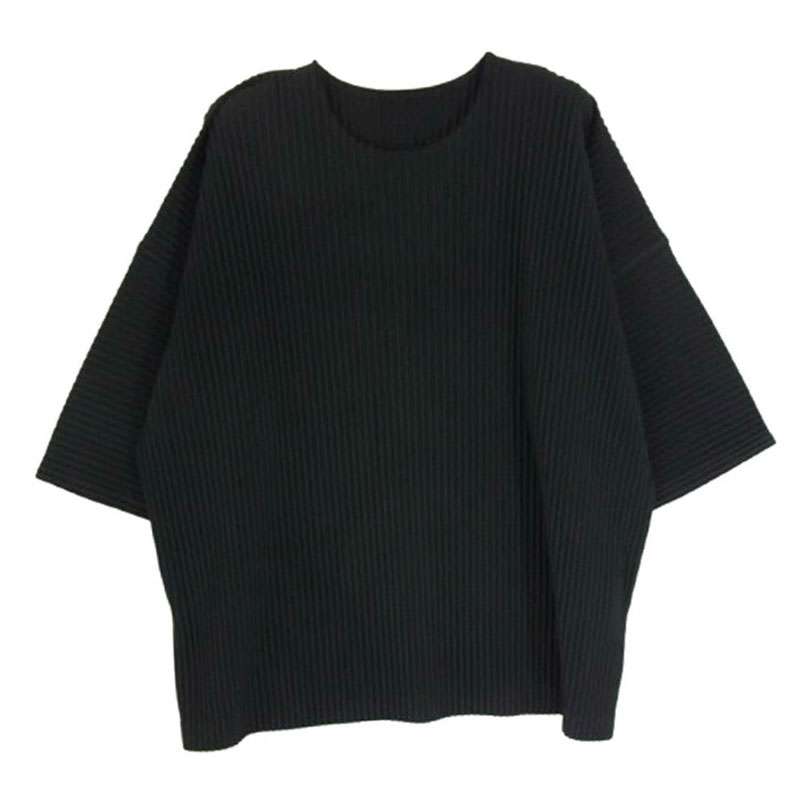 イッセイミヤケ MONTHLY COLOR オムプリッセ オープンカラー プリーツ 五分袖 カットソー Tシャツ 買取実績 画像
