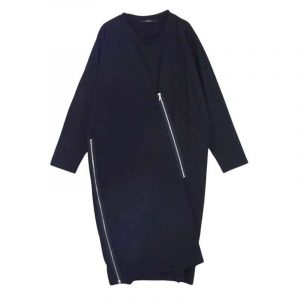 リミフゥ LC-T61-034 ジップ スリット 長袖 ロングスリーブ ワンピース ブラック系 買取実績 画像