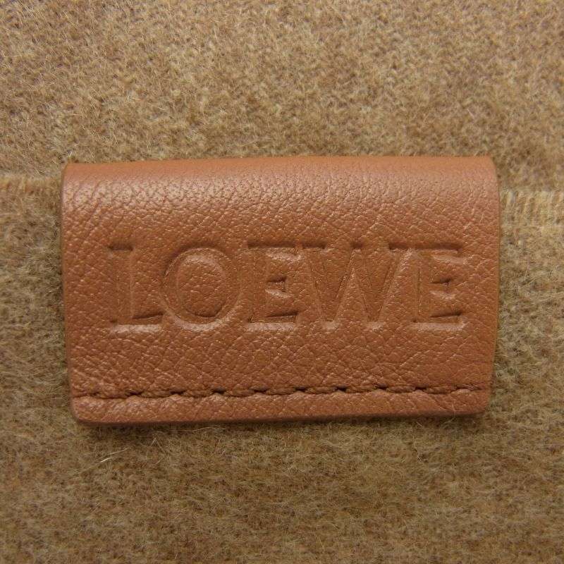 ロエベ F811257X68 CASHMERE MUFFLER ロゴレザー カシミヤ フリンジ マフラー スカーフ 買取実績 画像