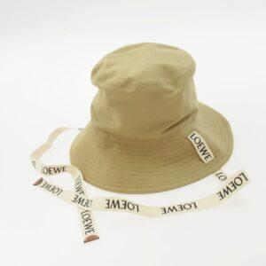 ロエベ レザーパッチ ロゴテープリボン付き バケットハット 買取実績