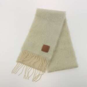 ロエベ ウール モヘヤ アナグラムロゴパッチ フリンジ マフラー 買取実績