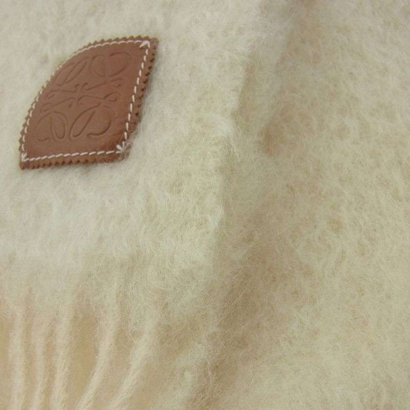 ロエベ ウール モヘヤ アナグラムロゴパッチ フリンジ マフラー 買取実績 画像
