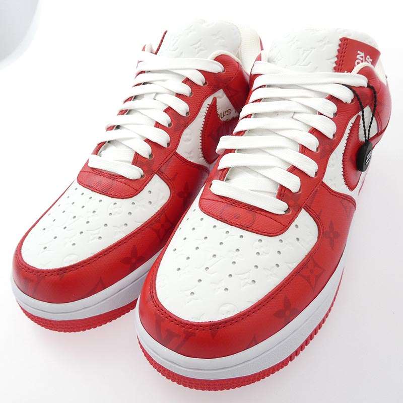 ルイヴィトン 22SS フェイクバスターズ鑑定済み Air Force 1 Low by Virgil Abloh White & Comet Red ヴァージルアブロー スニーカー 買取実績 画像