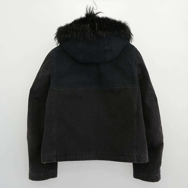 ルイヴィトン 24SS HQA05W ファー フーデッド 中綿 ジップアップ モノグラムポケット ジャケット ブルゾン 買取実績 画像