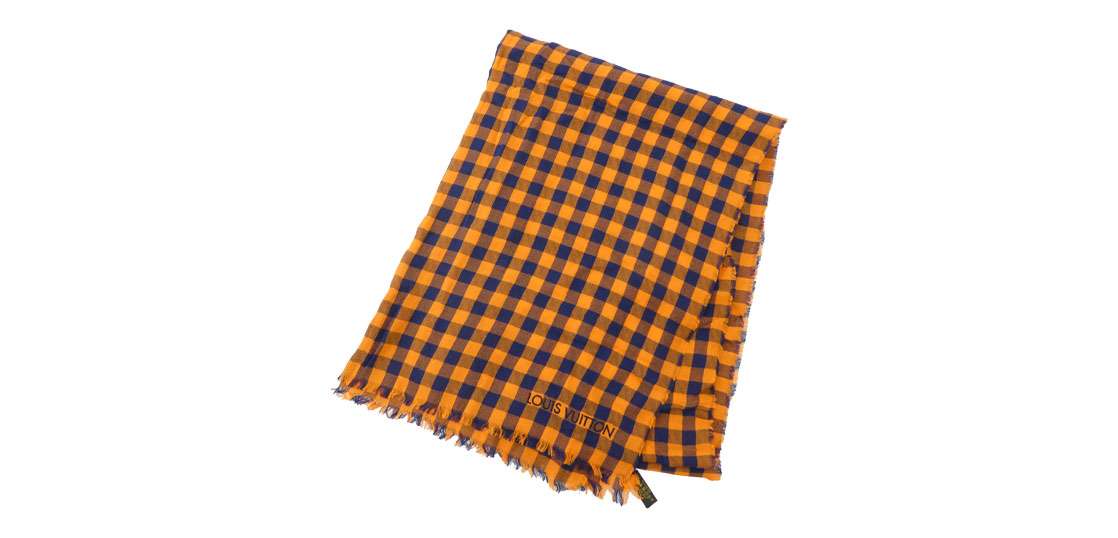 ルイヴィトン ロゴ刺繍 エトール マサイチェック コットン ストール 買取実績