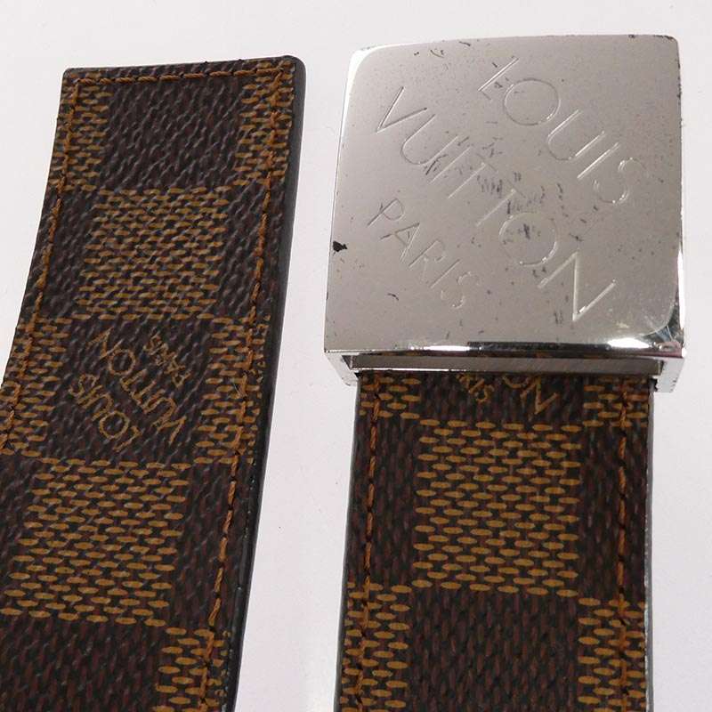 ルイヴィトン M6803 ダミエ ロゴバックル サンチュール キャレ レザー ベルト 買取実績 画像