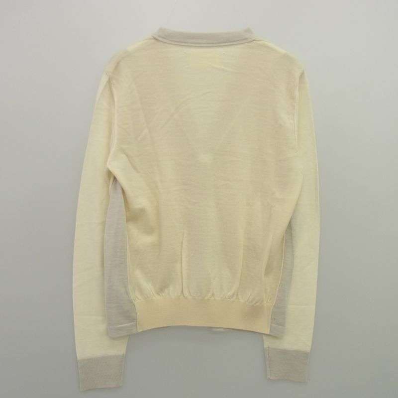 メゾンマルジェラ 16SS S50HA0619 四つタグ 前身切替 Vネック コントラスト バイカラー ニット カーディガン 買取実績 画像