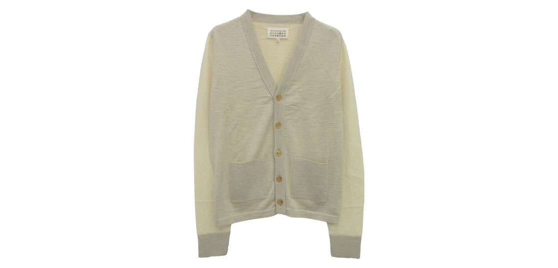 メゾンマルジェラ 16SS S50HA0619 四つタグ 前身切替 Vネック コントラスト バイカラー ニット カーディガン 買取実績