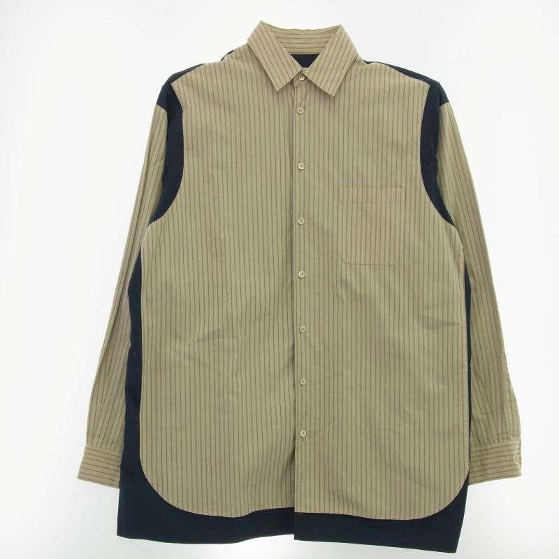 メゾンマルジェラ 17AW S30DL0368 S48013 10ライン 4ステッチ 再構築 ストライプ オーバーサイズ 長袖シャツ 四つタグ 買取実績 画像