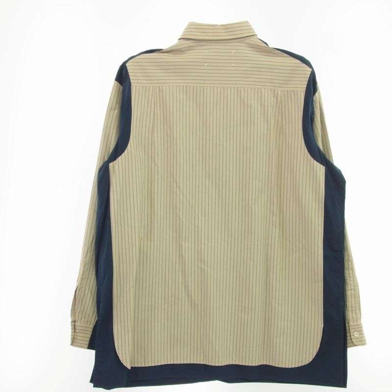 メゾンマルジェラ 17AW S30DL0368 S48013 10ライン 4ステッチ 再構築 ストライプ オーバーサイズ 長袖シャツ 四つタグ 買取実績 画像