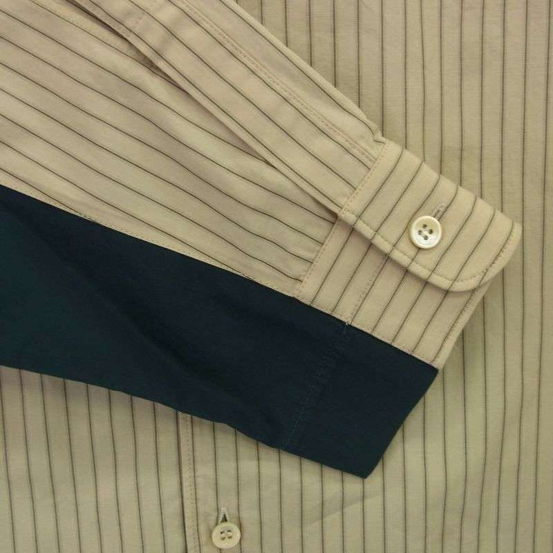 メゾンマルジェラ 17AW S30DL0368 S48013 10ライン 4ステッチ 再構築 ストライプ オーバーサイズ 長袖シャツ 四つタグ 買取実績 画像
