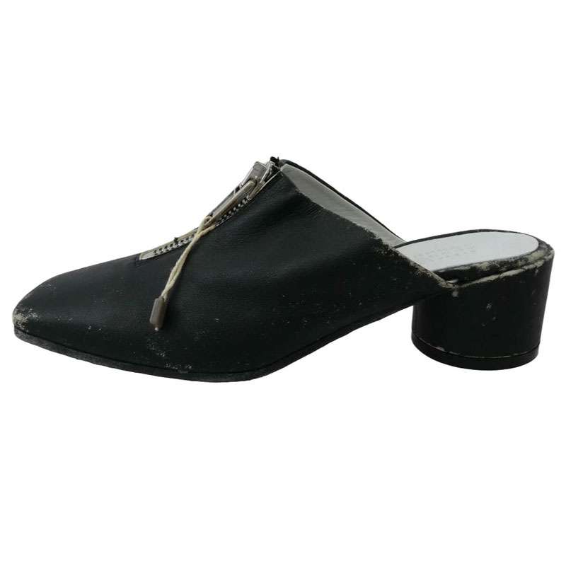 メゾンマルジェラ 20SS S66WP0008 MM6 Mules フロントジップ ダメージ ユーズド加工 ミュール パンプス 買取実績 画像