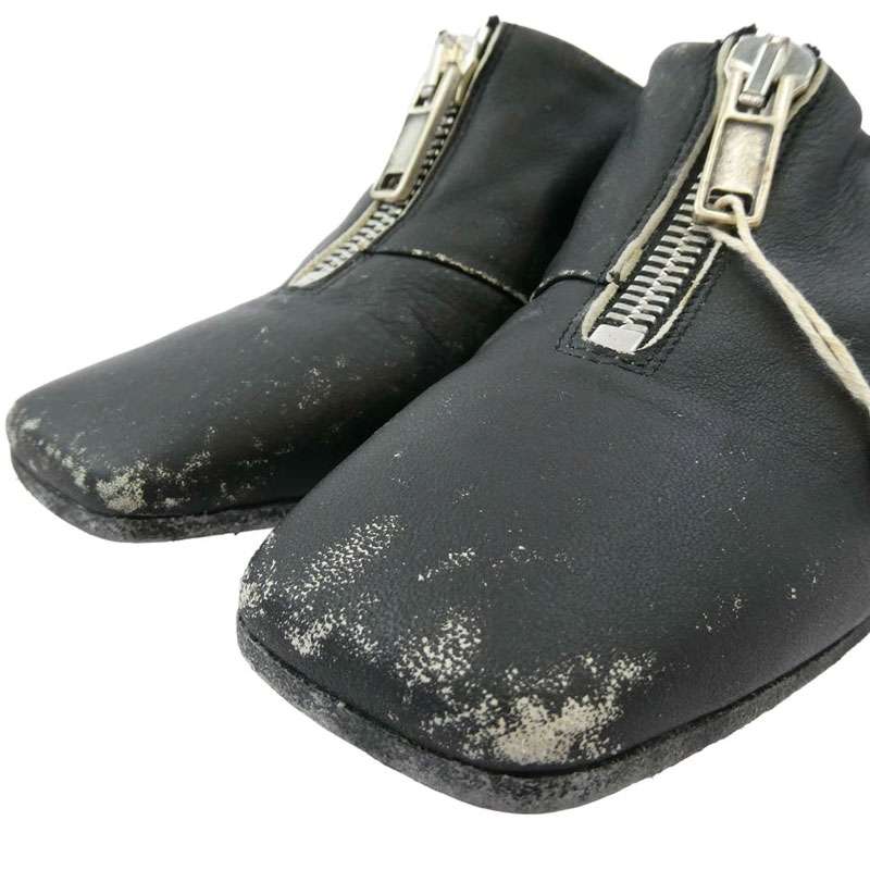 メゾンマルジェラ 20SS S66WP0008 MM6 Mules フロントジップ ダメージ ユーズド加工 ミュール パンプス 買取実績 画像