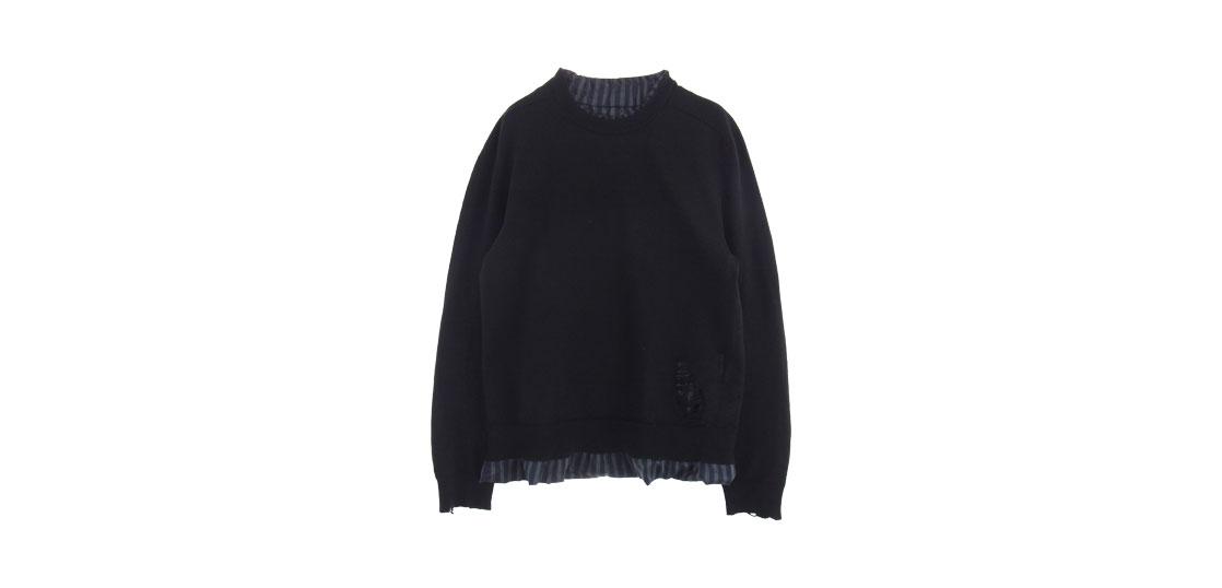 メゾンマルジェラ 21AW S50HA1007 14ライン ダメージ加工 レイヤード ニット セーター 買取実績