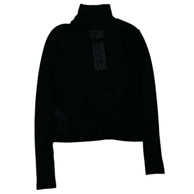 メゾンマルジェラ 22AW S62NC0111 MM6 Black Logo Sheer Top シアーニット トップ SIXロゴ 長袖 Tシャツ 買取実績 画像