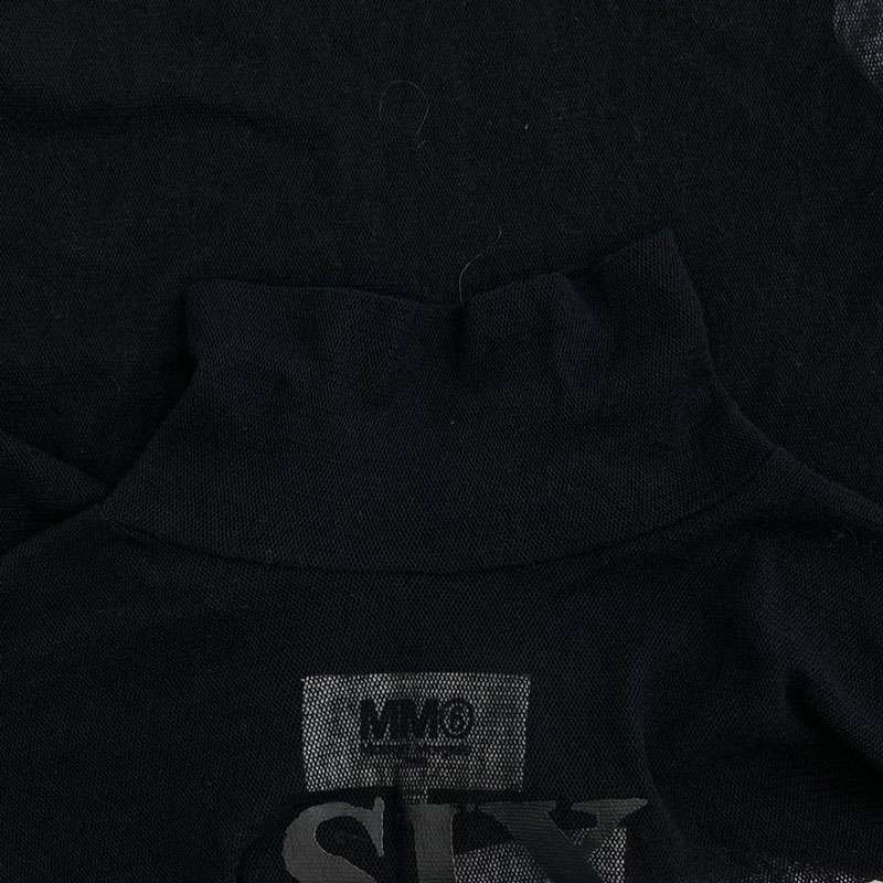メゾンマルジェラ 22AW S62NC0111 MM6 Black Logo Sheer Top シアーニット トップ SIXロゴ 長袖 Tシャツ 買取実績 画像