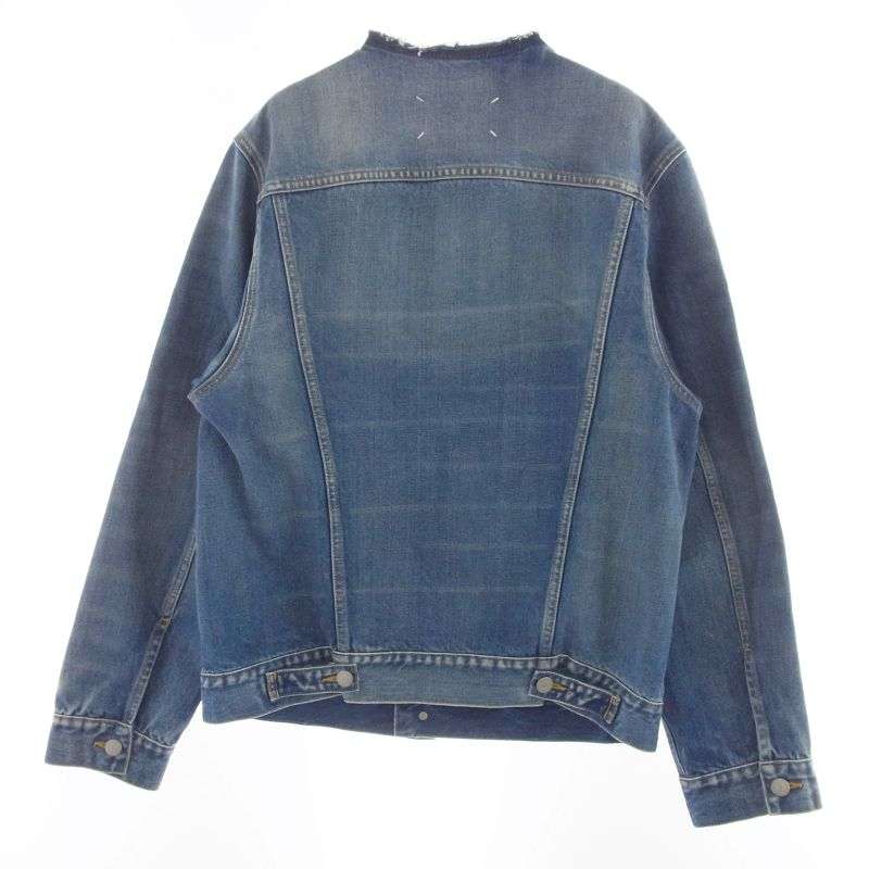 メゾンマルジェラ 22AW SI1AM0006 S30561 Collarless Denim Trucker 四つタグ ノーカラー デニムジャケット 買取実績 画像