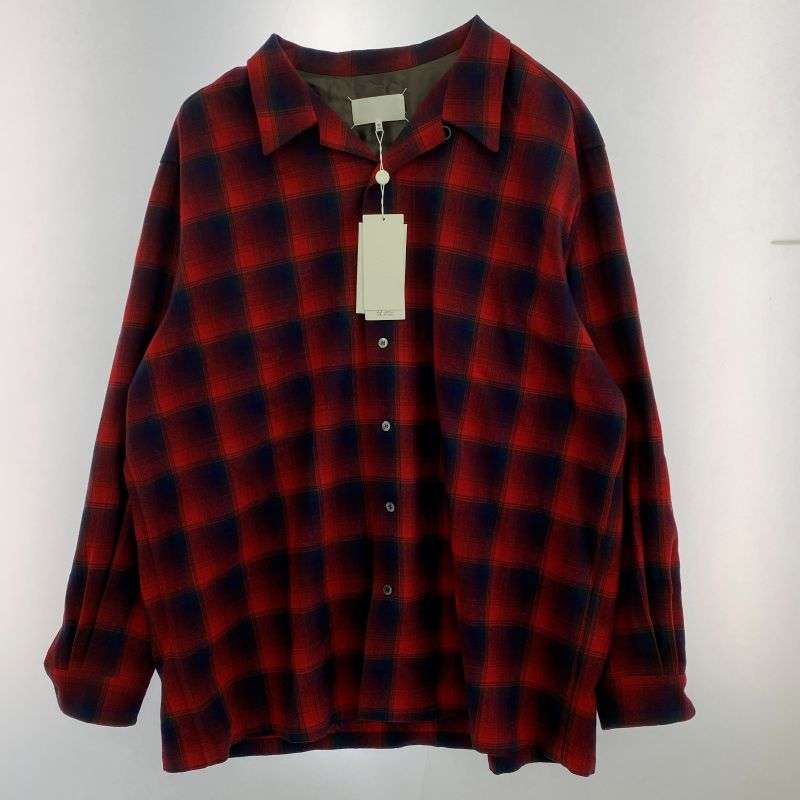 メゾンマルジェラ 23AW S67DT0010 × PENDLETON ペンドルトン 四つタグ オーバーサイズ チェック オープンカラー 長袖 シャツ 買取実績 画像