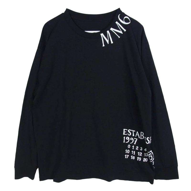 メゾンマルジェラ SH0GC0047 S24312 T-SHIRT/BLACK ロゴ プリント 長袖 Tシャツ 買取実績 画像