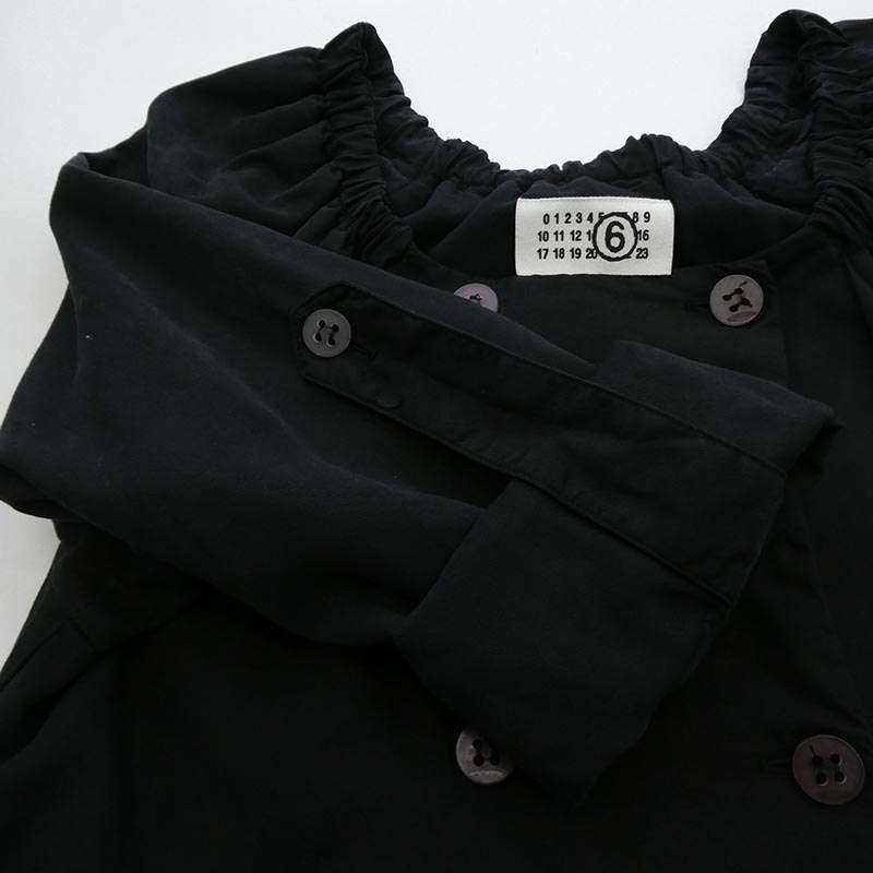 メゾンマルタンマルジェラ 32kokoaa026 MM6 ここのえタグ リヨセル ギャザー スクエアネック ダブルブレスト ベルテッド コート 買取実績 画像