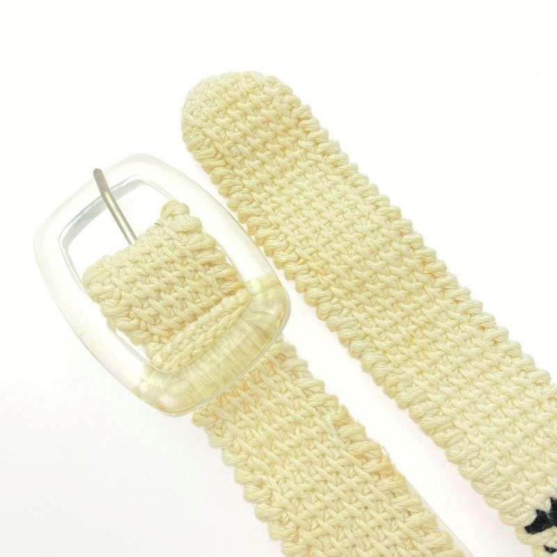 メゾンマルタンマルジェラ クリアバックル ニット ベルト 買取実績 画像