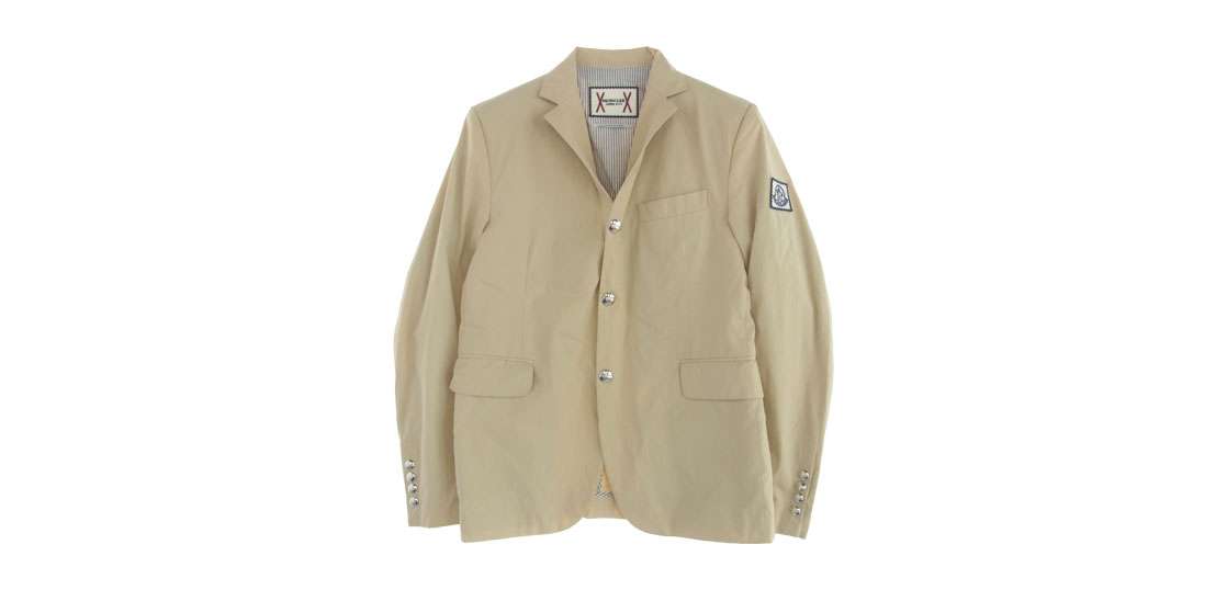 モンクレール ガムブルー 国内正規品 GIACCA ロゴワッペン 裏地ストライプ テーラードジャケット ブレザー 買取実績