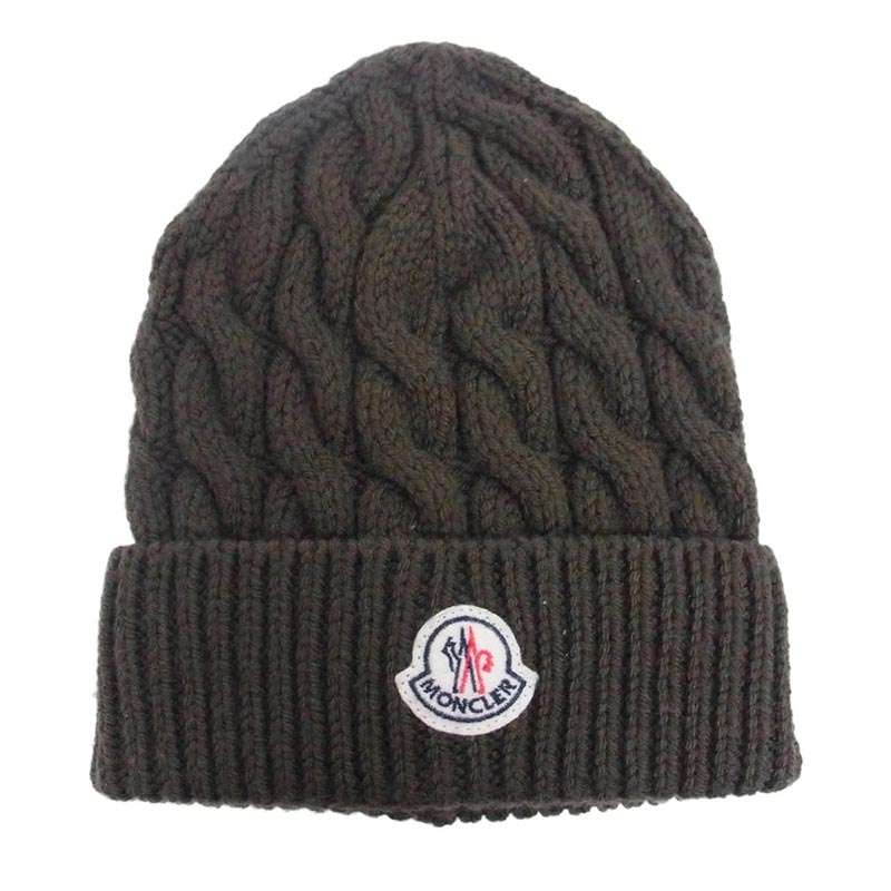 モンクレール ワッペン ロゴ ウール ケーブル ニット キャップ 買取実績 画像