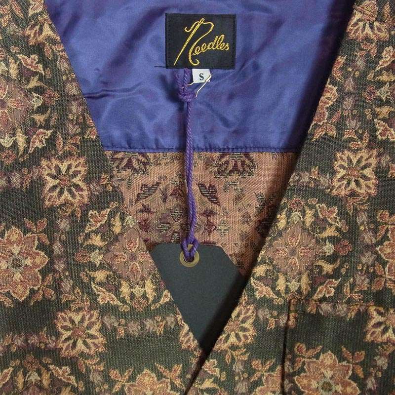 ニードルス NS205 V Neck Shirt R PE W Botanical Jq ボタニカルジャカード Vネック シャツ カーディガン 買取実績 画像