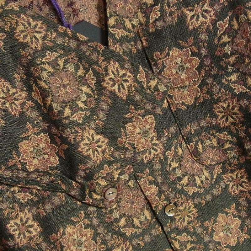 ニードルス NS205 V Neck Shirt R PE W Botanical Jq ボタニカルジャカード Vネック シャツ カーディガン 買取実績 画像