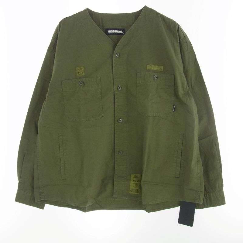 ネイバーフッド 22SS 221YTNH-SHM01 NC C-SHIRT L/S ロゴ ロングスリーブ ノーカラー シャツ ジャケット 買取実績 画像