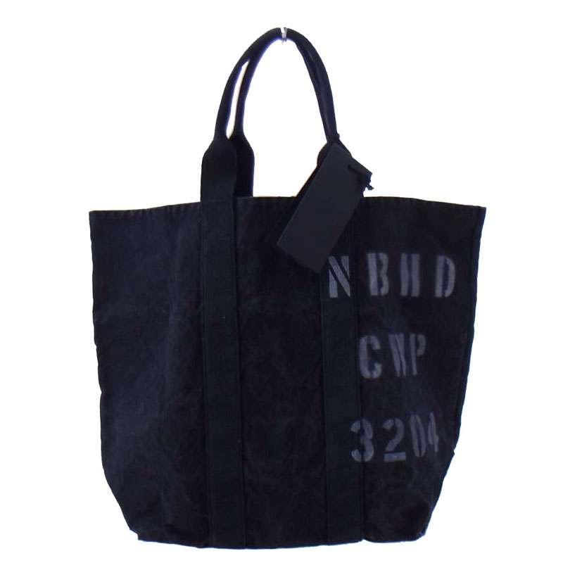 ネイバーフッド 23AW 232TQNH-CG05 ID TOTE BAG バイオストーン加工 ステンシル プリント キャンバス トート バッグ 買取実績 画像